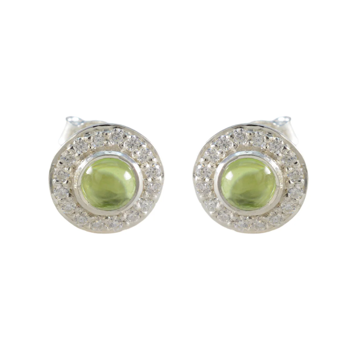 Peridot American Lourdes Solitaire Stud Green 925 Silver Earring