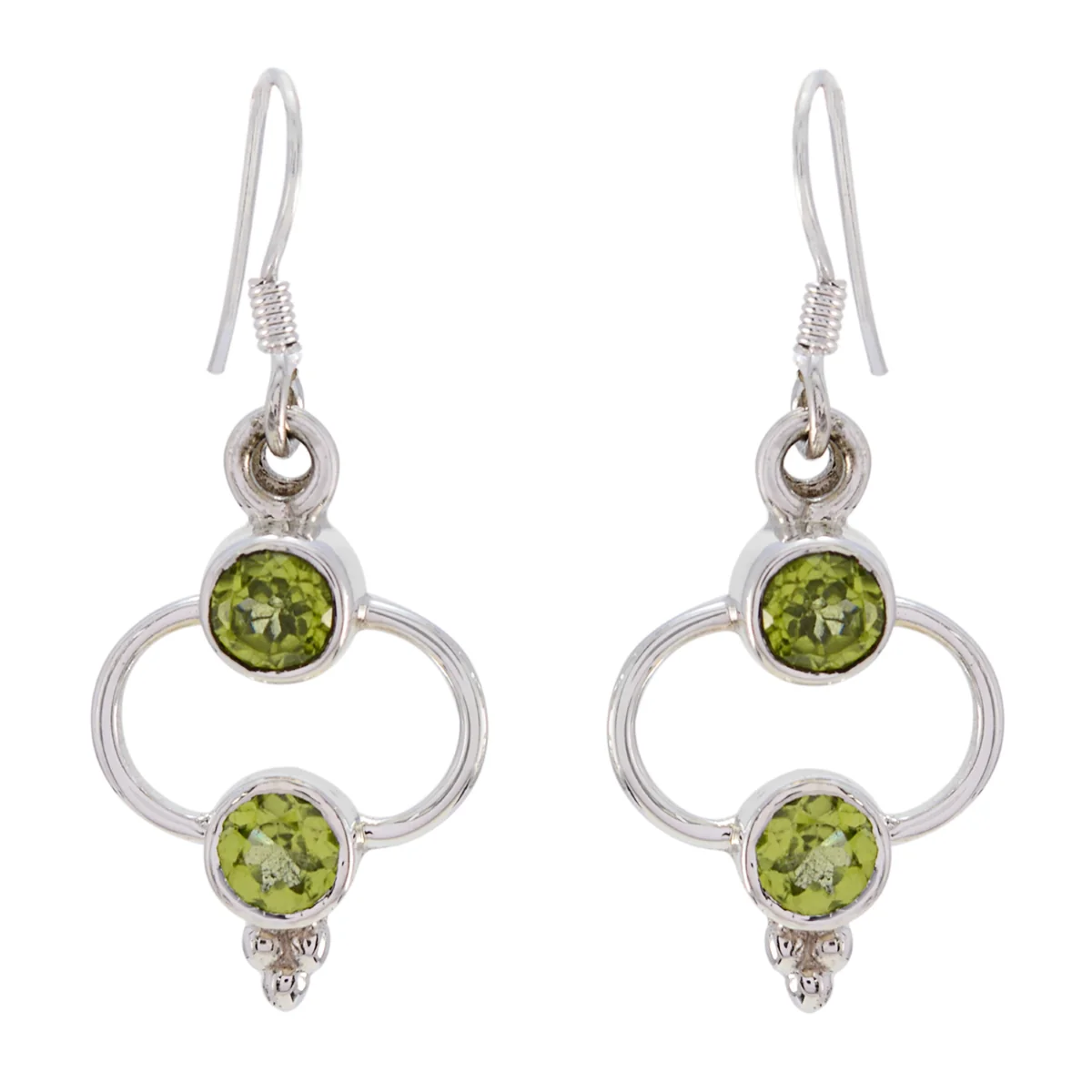 Peridot American Sofía multiple Dangle Green 925 Silver Earring