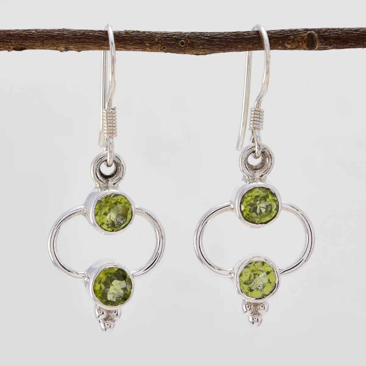 Peridot American Sofía multiple Dangle Green 925 Silver Earring - Image 2