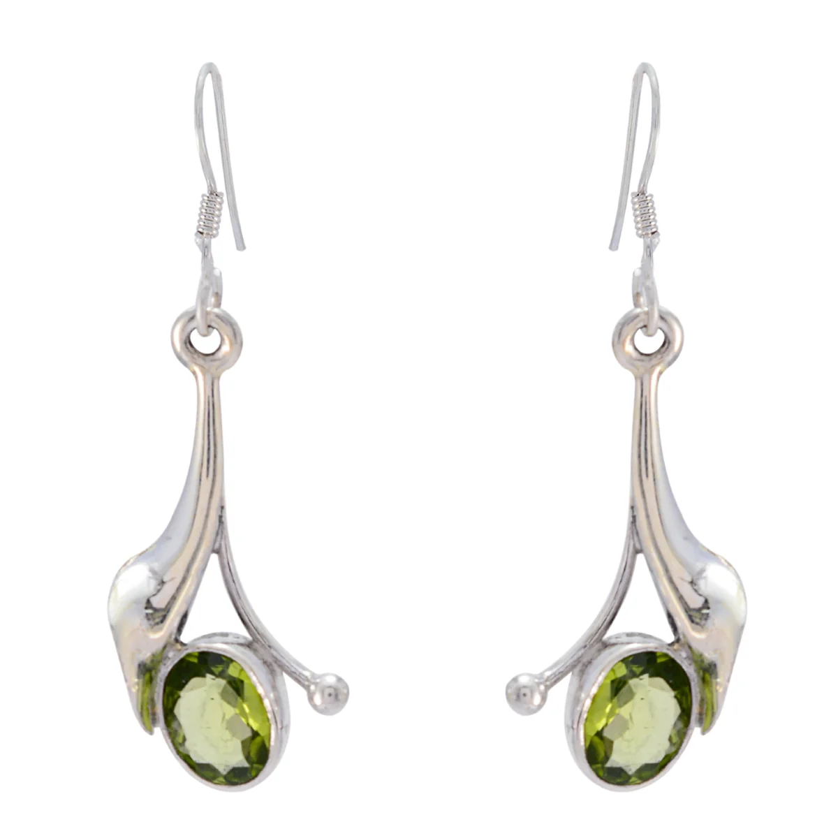 Peridot Australian Chloe Solitaire Dangle Green Sterling Silver Earring - Image 3