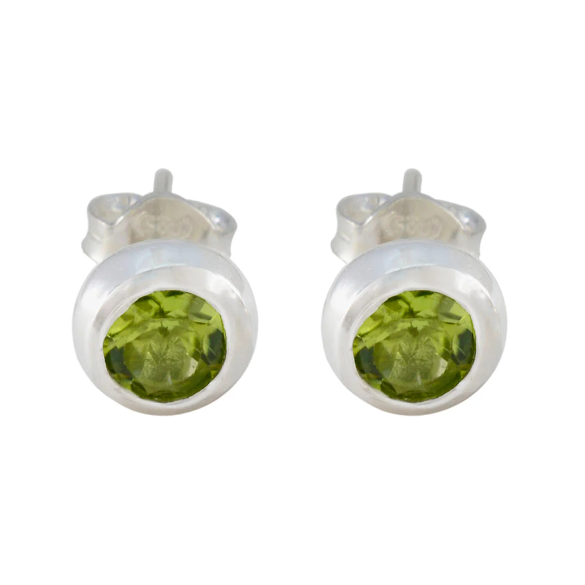 Peridot Australian Eliza Solitaire Stud Green 92.5 Silver Earring