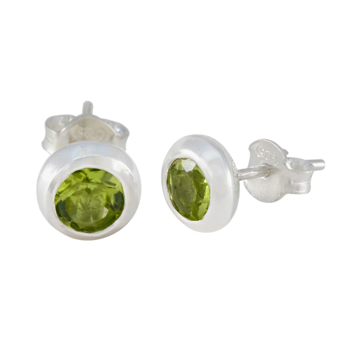 Peridot Australian Eliza Solitaire Stud Green 92.5 Silver Earring - Image 2