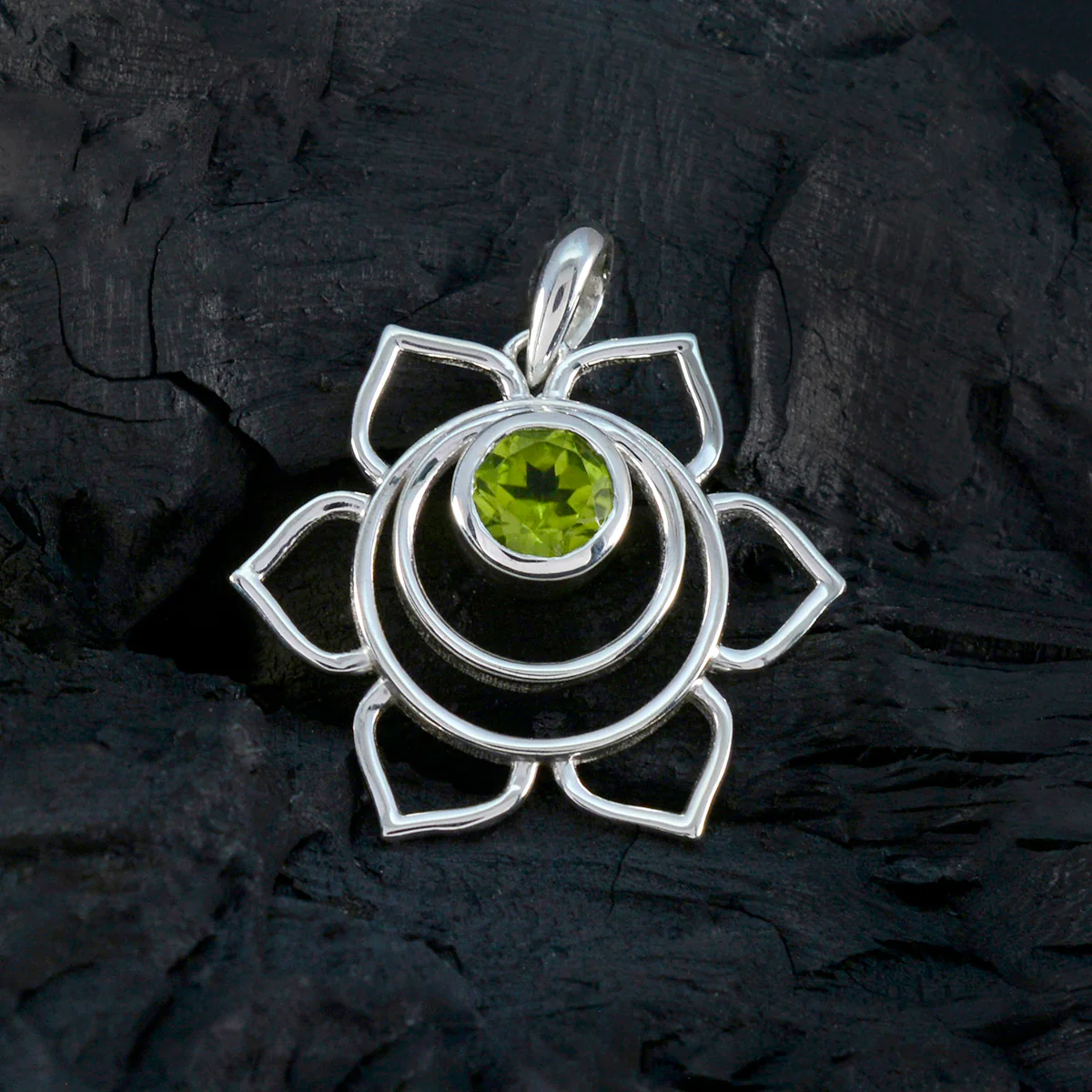 Peridot Dainty Italian 925 Silver Solitaire Isabella Rope-Wire Green Pendant Jewelry - Image 3