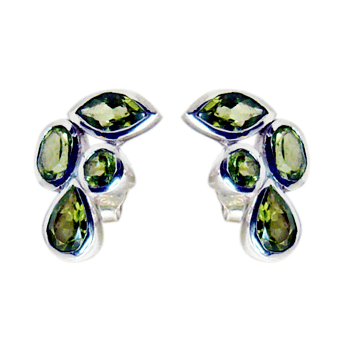 Peridot Egyptian Inès multiple Stud Green 92.5 Silver Earring