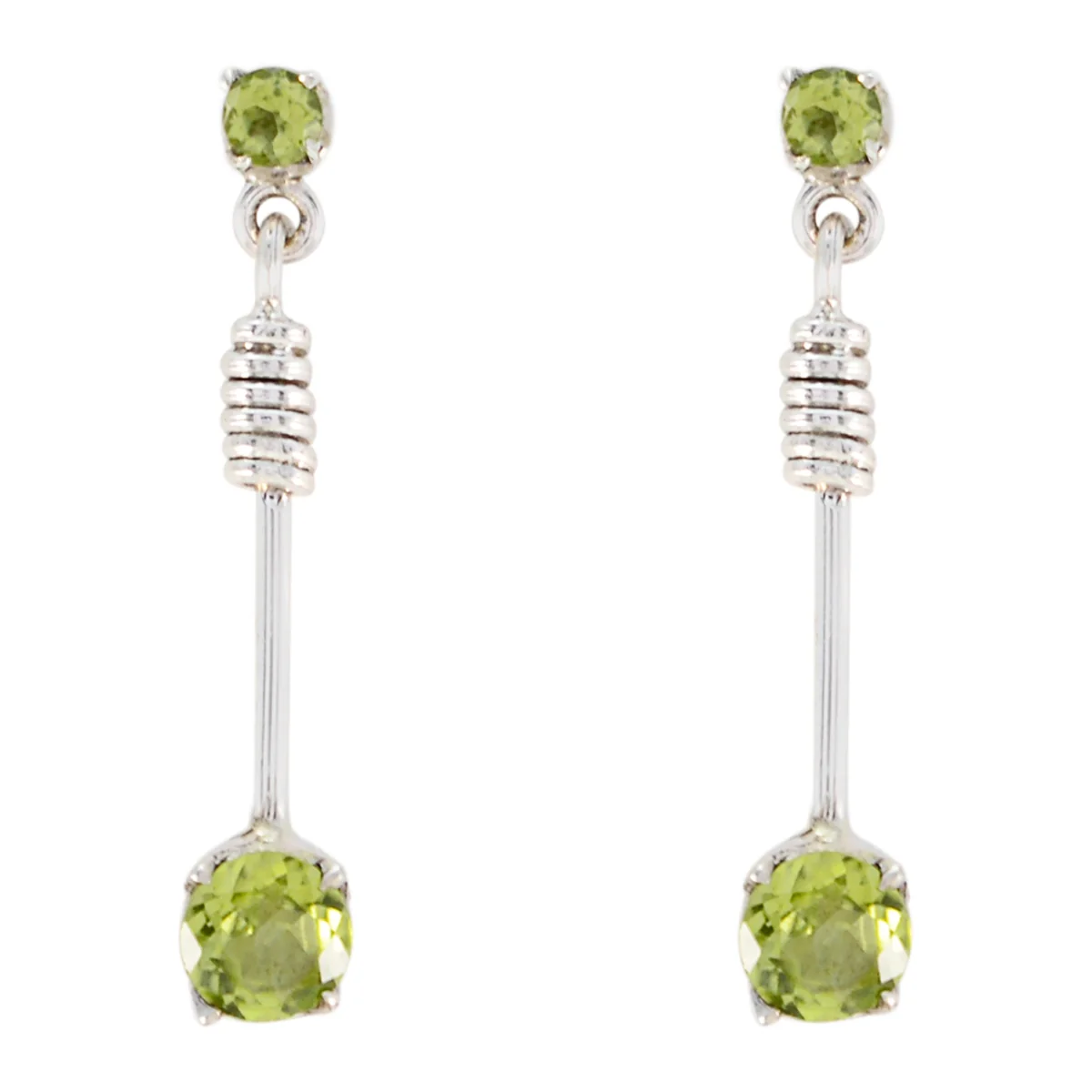 Peridot Egyptian Laura multiple Stud Green 925 Sterling Silver Earring