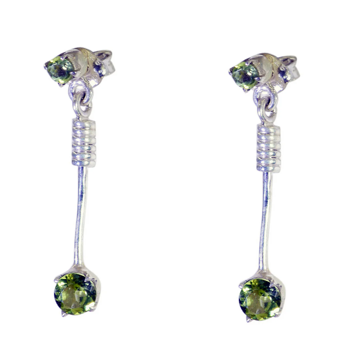 Peridot Egyptian Laura multiple Stud Green 925 Sterling Silver Earring - Image 2