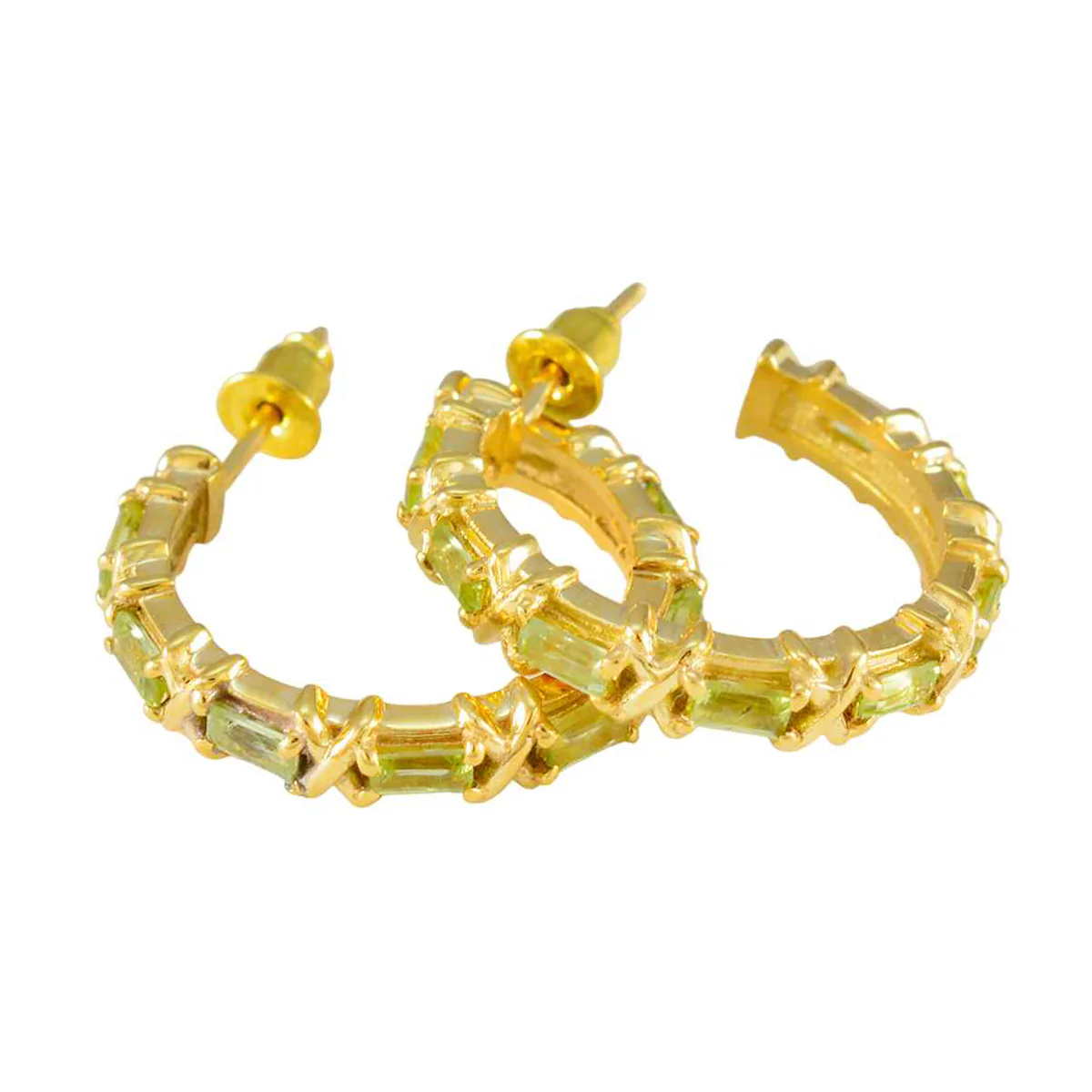 Peridot French Alice multiple Stud Green Silver Earring - Image 3