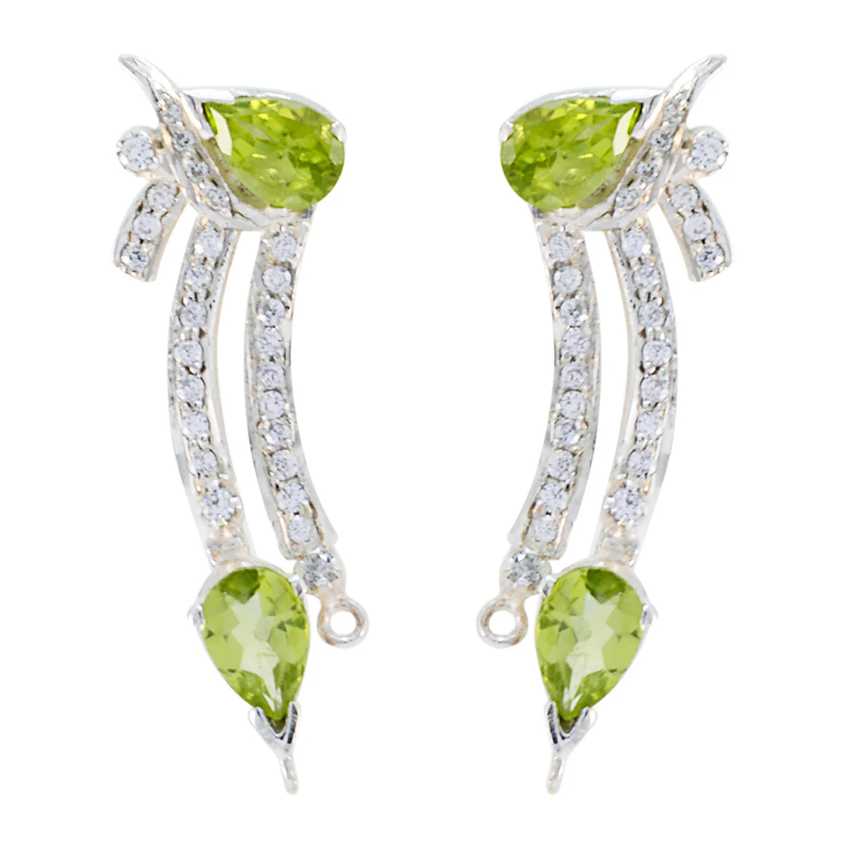 Peridot Italian Carla multiple Stud Green 925 Silver Earring
