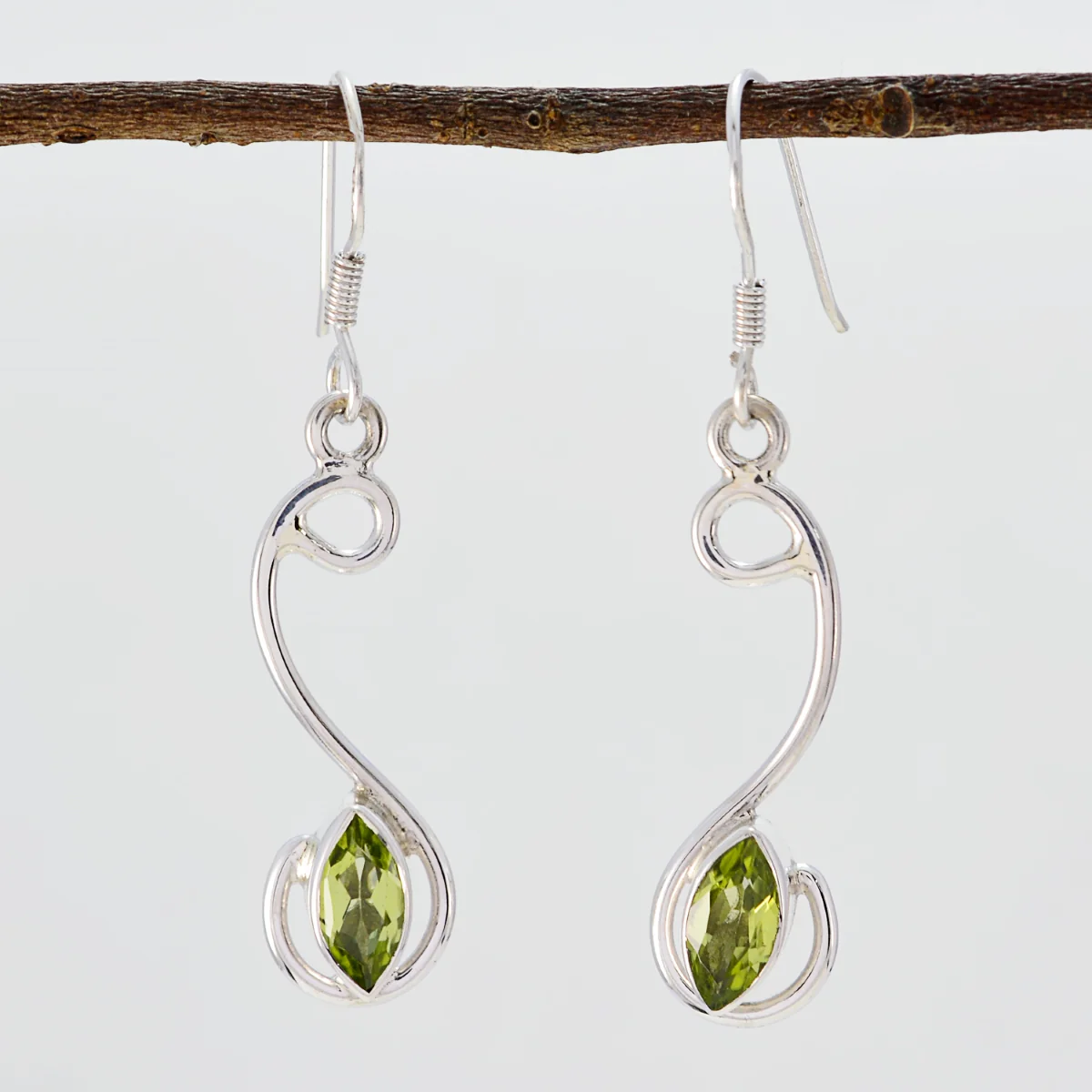 Peridot Japanese Valentina multiple Dangle Green Sterling Silver Earring - Image 2