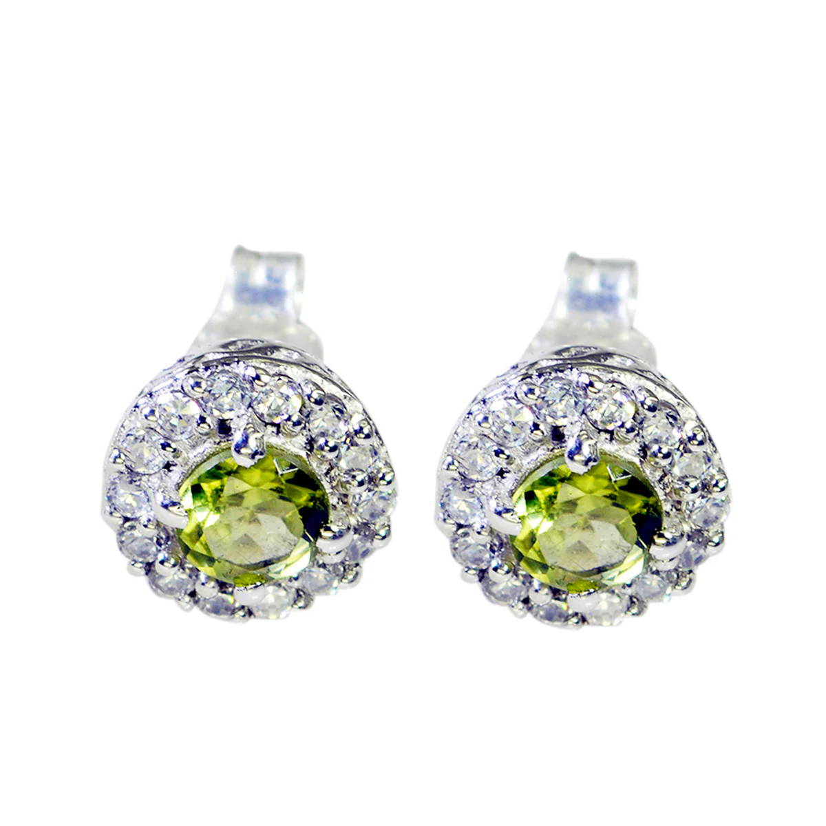 Peridot Korean Luisa multiple Stud Green 925 Silver Earring