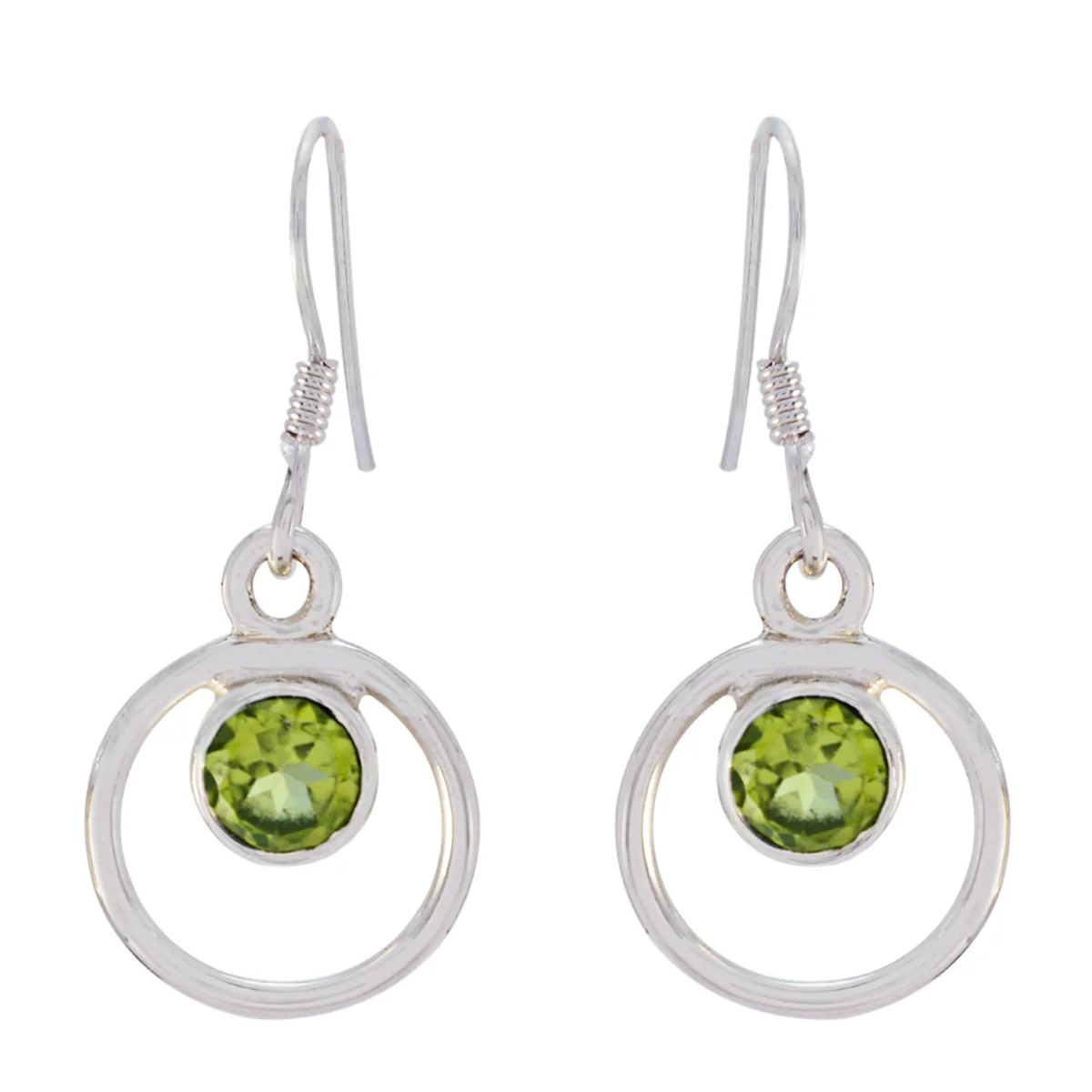 Peridot Korean Teresa multiple Dangle Green Silver Earring
