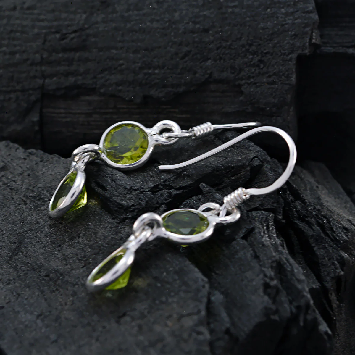 Peridot Mexican Natalia multiple Dangle Green 925 Silver Earring - Image 3