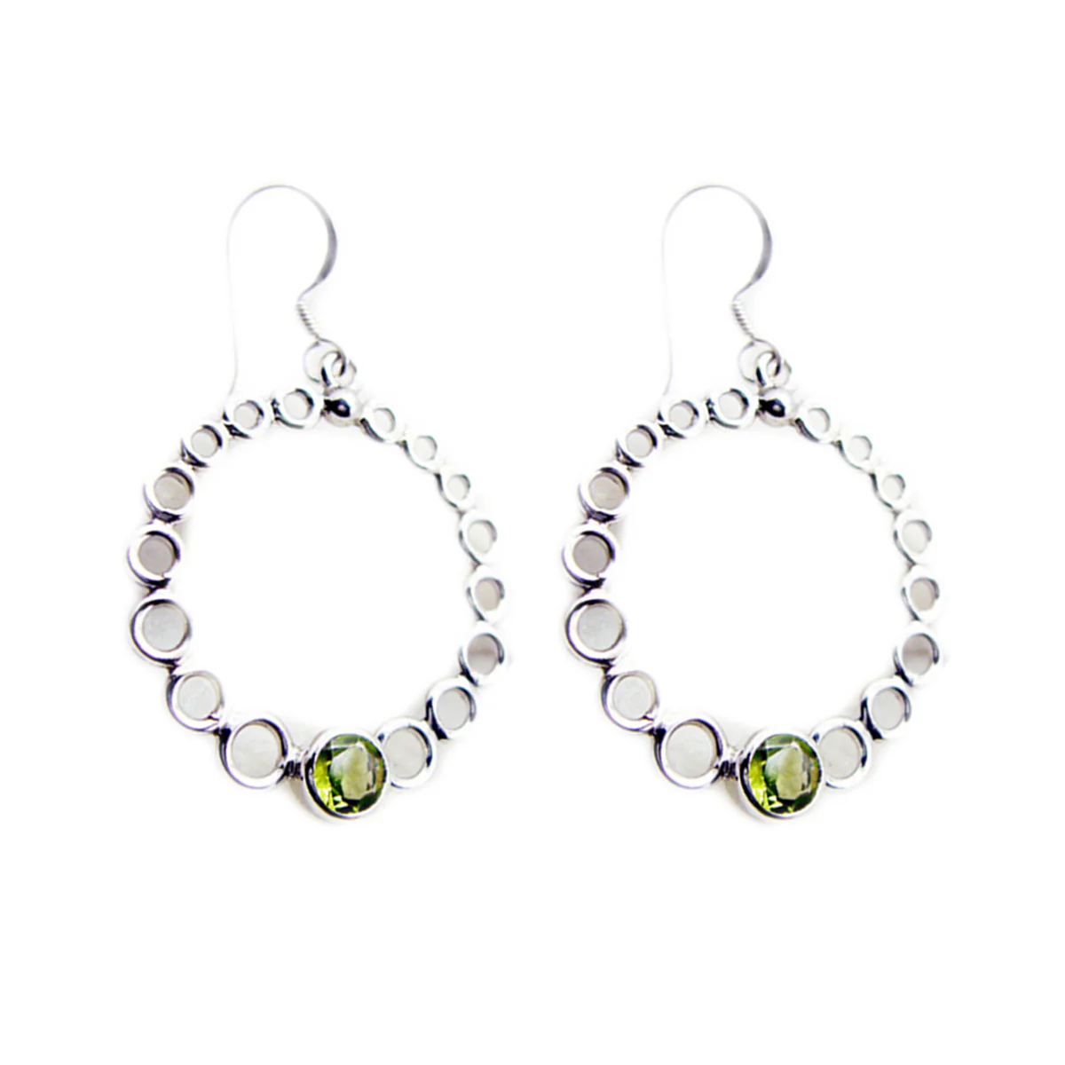 Peridot Middle Eastern Abigail multiple Dangle Green 92.5 Silver Earring