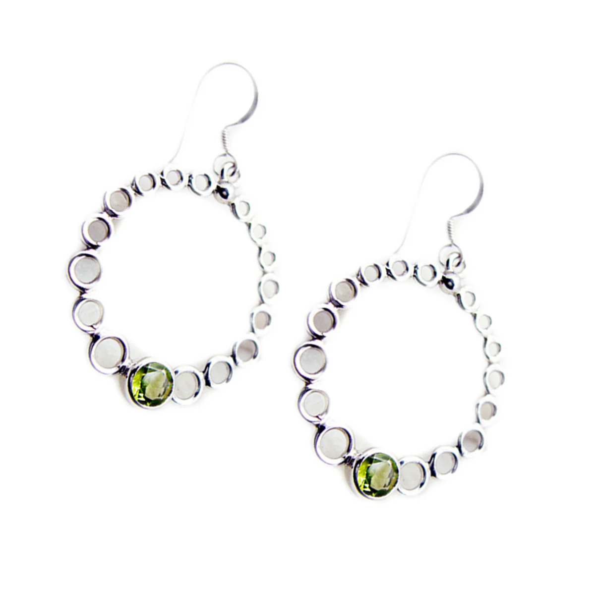 Peridot Middle Eastern Abigail multiple Dangle Green 92.5 Silver Earring - Image 2