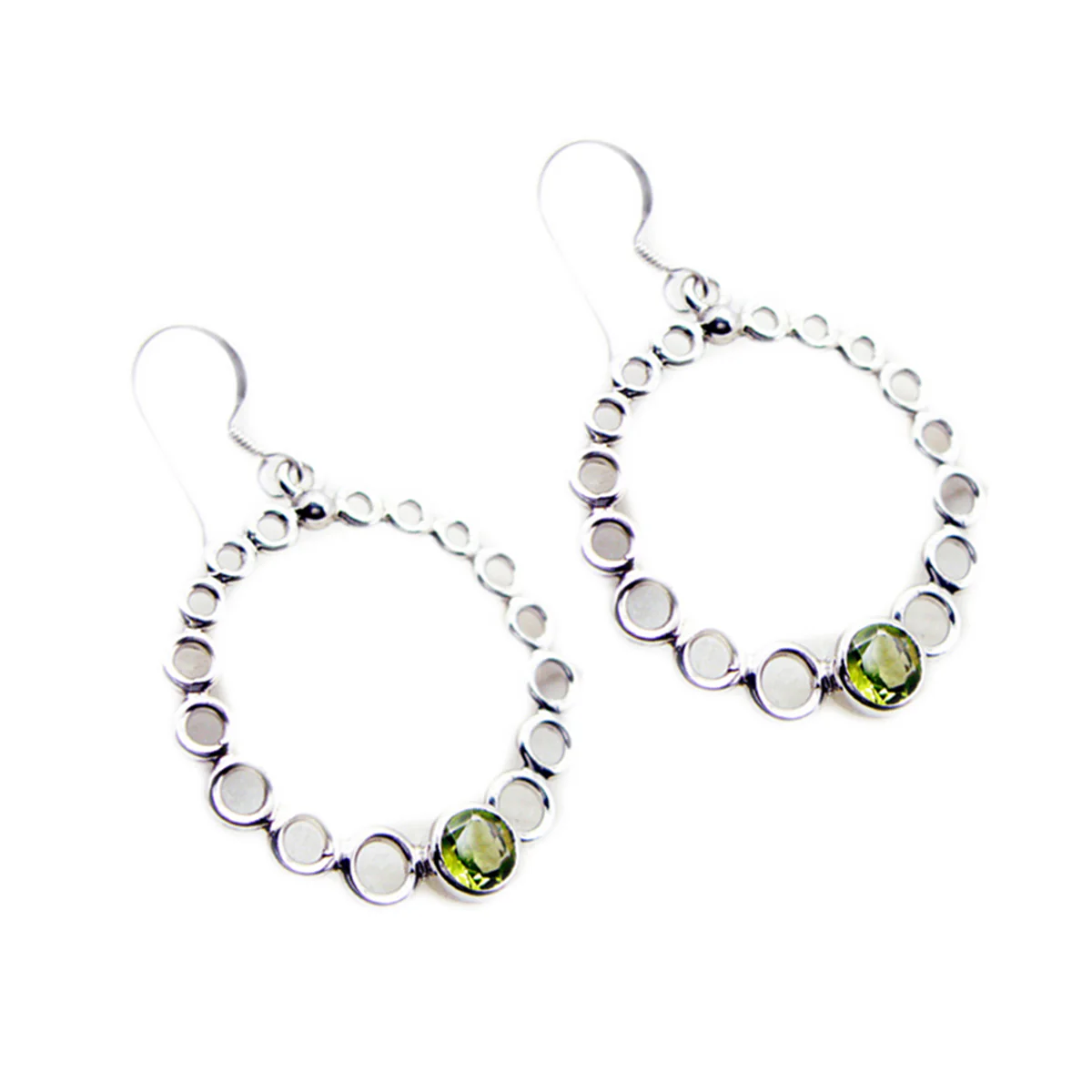 Peridot Middle Eastern Abigail multiple Dangle Green 92.5 Silver Earring - Image 3