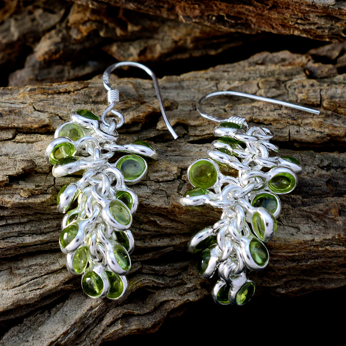 Peridot Middle Eastern Florencia multiple Dangle Green 92.5 Silver Earring - Image 3
