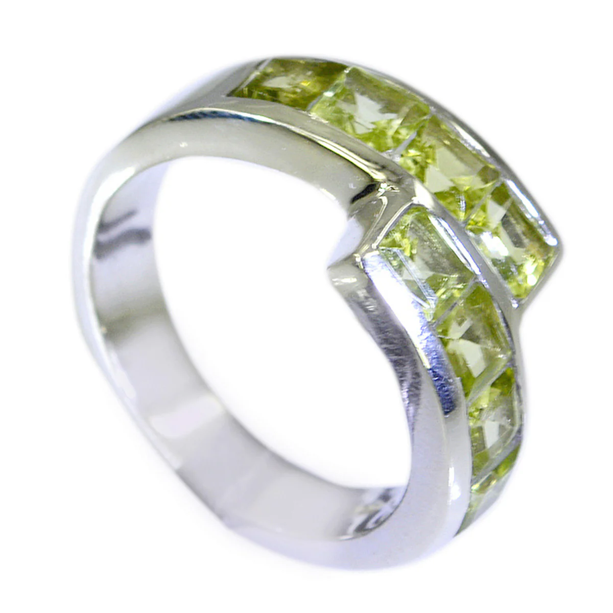 Peridot octa Moroccan Silver Green Gems Classic Sophisticated Ring Jewelry - Image 2