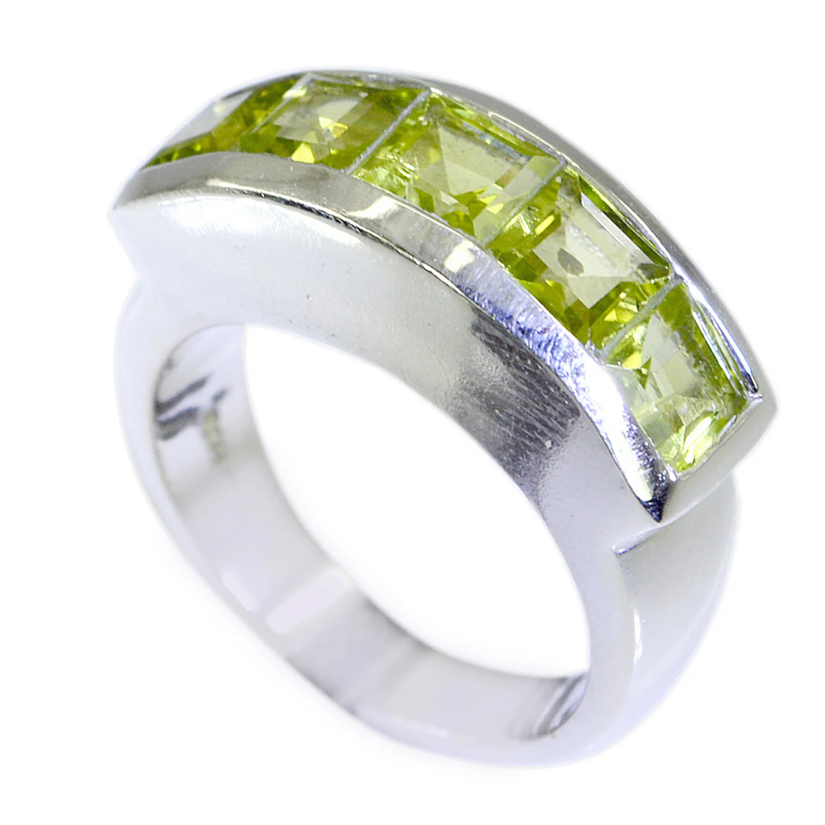 Peridot Penta Egyptian 92.5 Silver Green Gems Essential Contemporary Ring Jewelry - Image 3