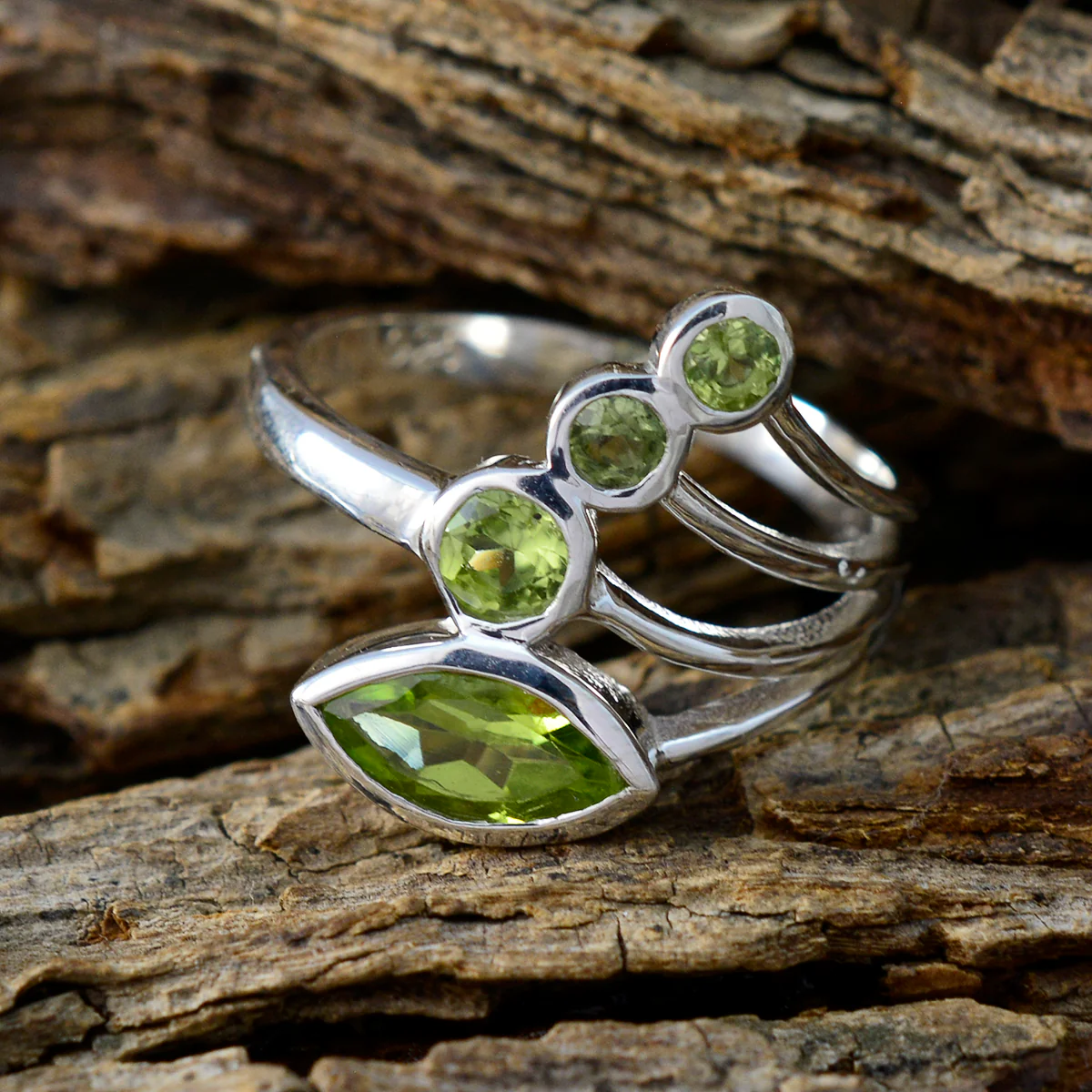 Peridot quarter Egyptian 92.5 Silver Green Gemstones Slim Fairytale Ring Jewelry - Image 3