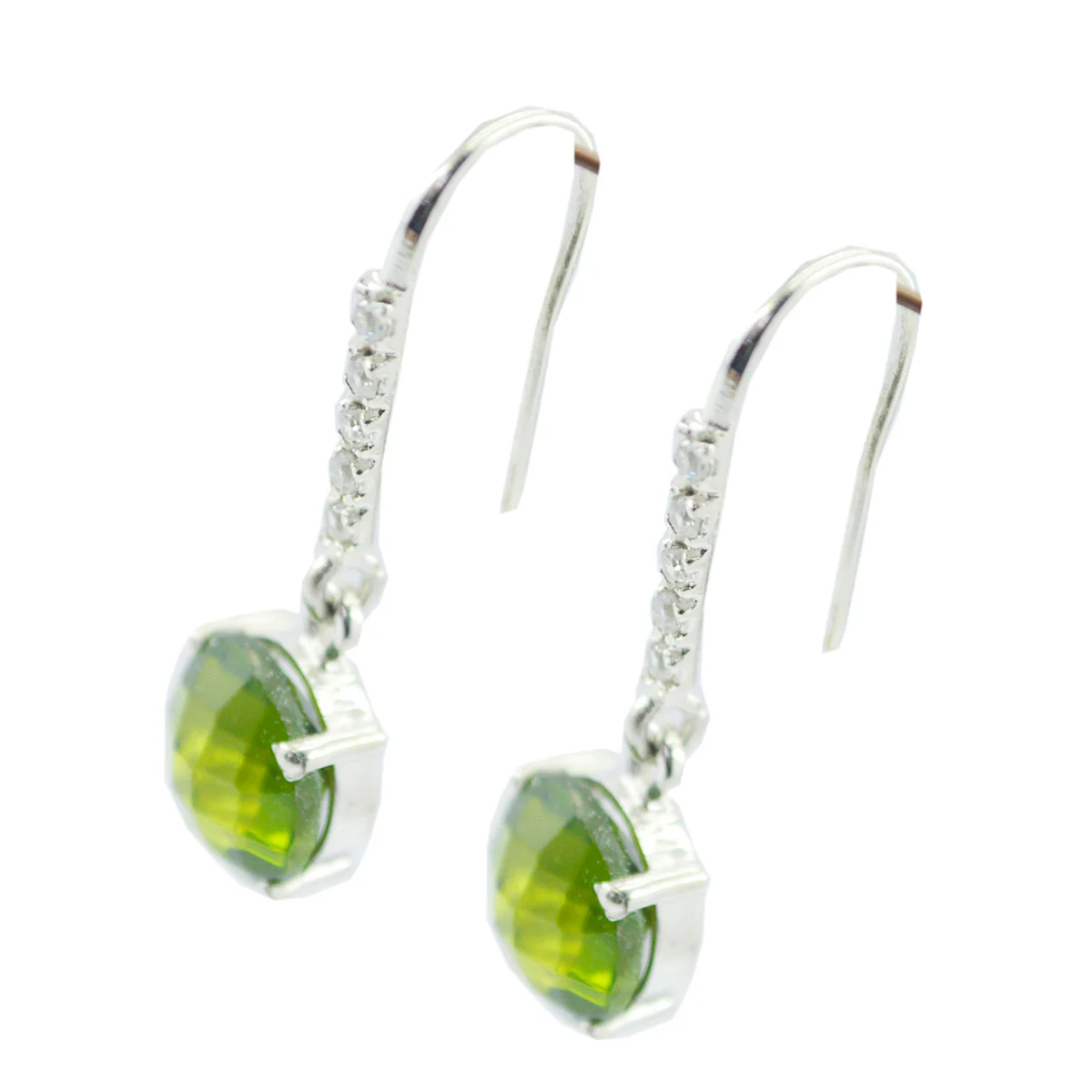 Peridot Russian Pauline multiple Dangle Green Silver Earring - Image 2