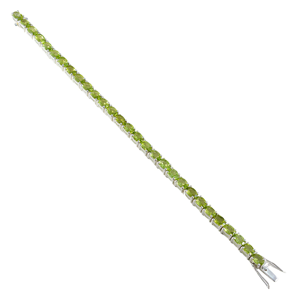 Peridot Shortbread Day Eye-catching Green Sterling Silver Tennis Bracelet - Image 2