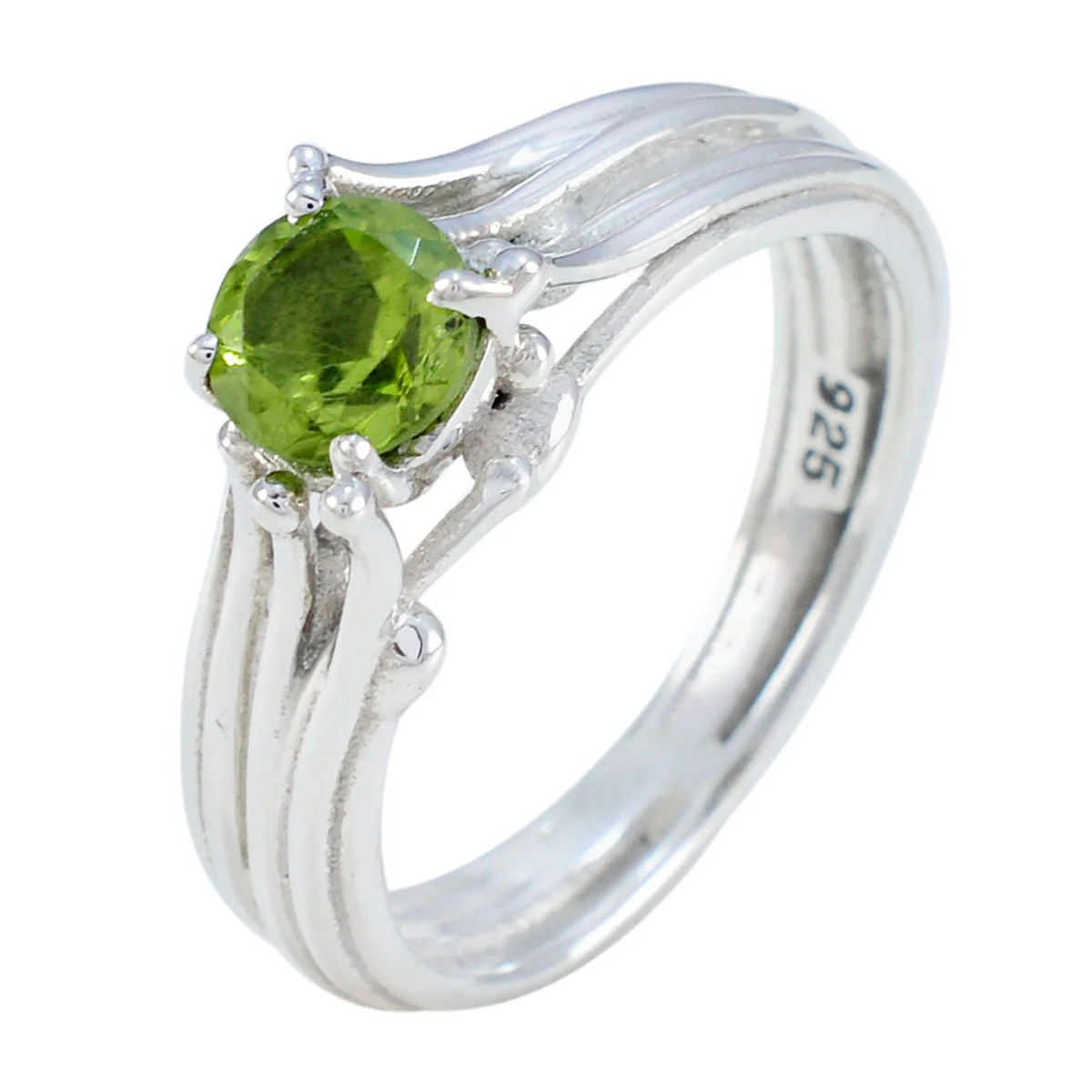 Peridot Solitaire African Silver Green Gems Classic Sophisticated Ring Jewelry - Image 2