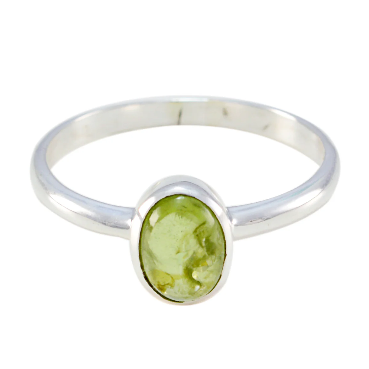 Peridot Solitaire American 92.5 Silver Green Gemstones Delicate Feminine Ring Jewelry - Image 2