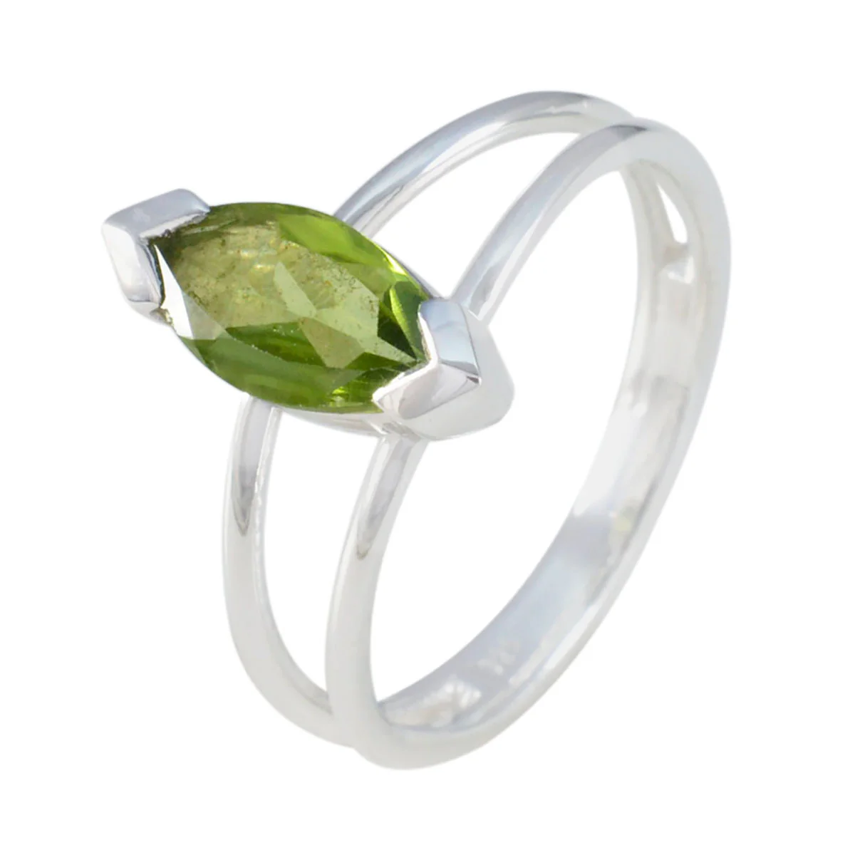 Peridot Solitaire American 92.5 Silver Green Gemstones Whisper-thin Trendy Ring Jewelry - Image 2