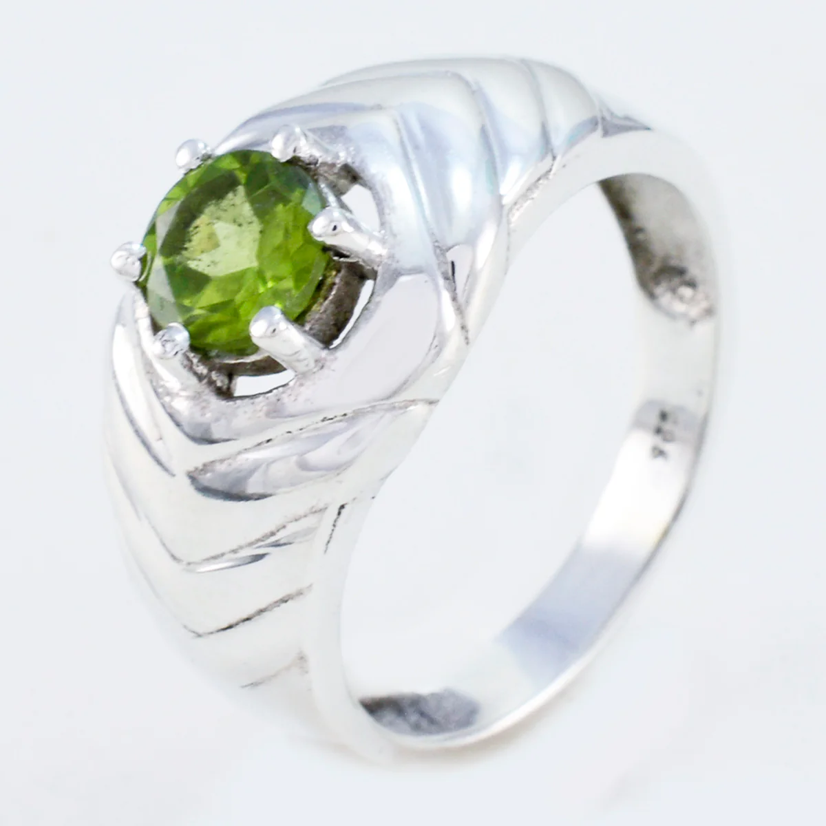 Peridot Solitaire Indian Sterling Silver Green Gemstones Minimal Trendy Ring Jewellery - Image 2