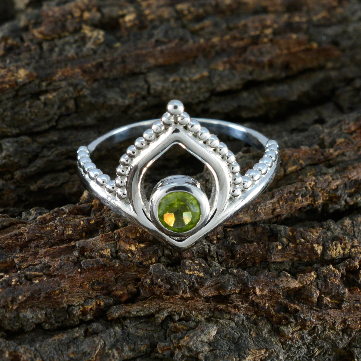Peridot Solitaire Korean 925 Silver Green Gemstones Whisper-thin Modern Ring Jewellery - Image 3