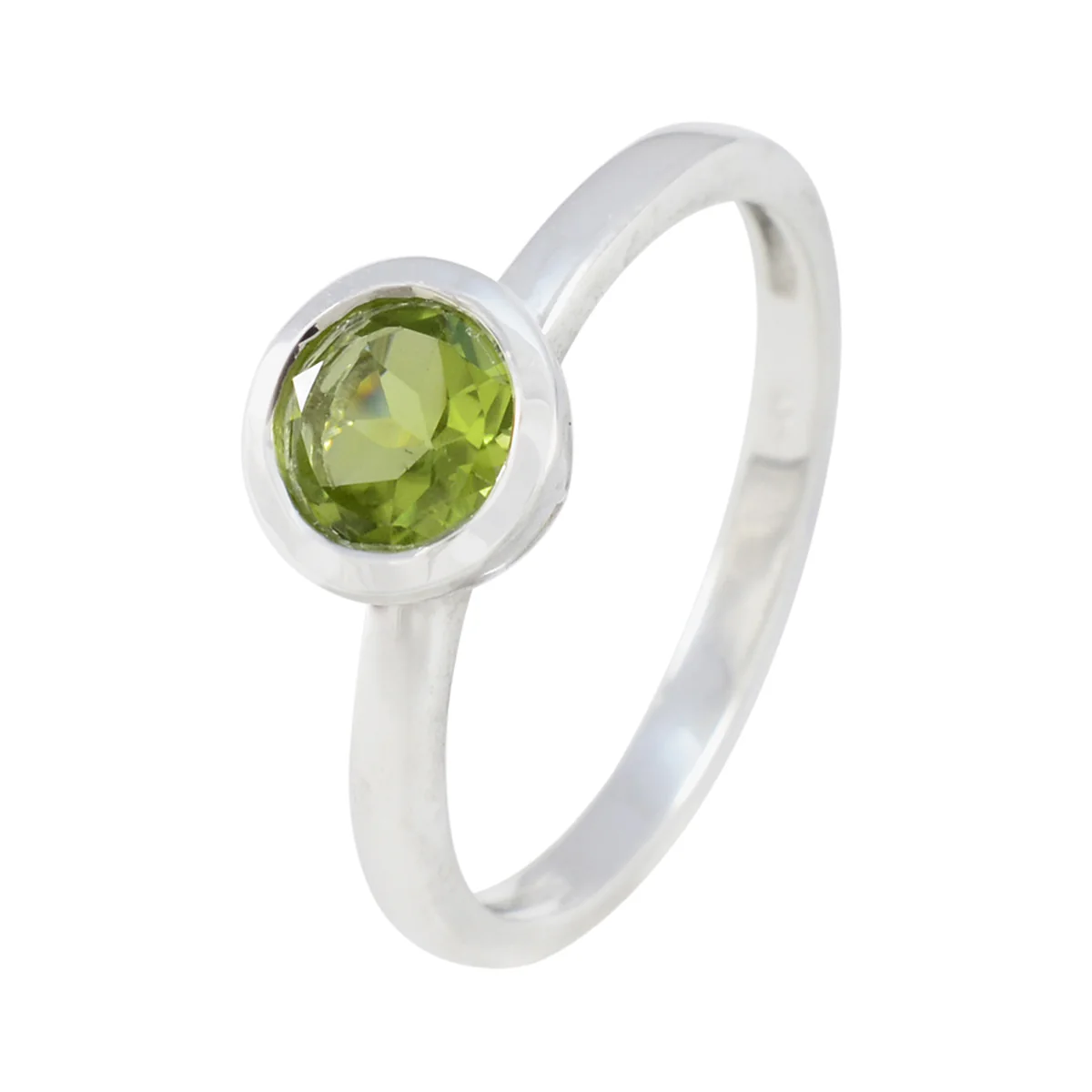 Peridot Solitaire Korean Silver Green Gemstone Dainty Trendy Ring Jewellery - Image 2