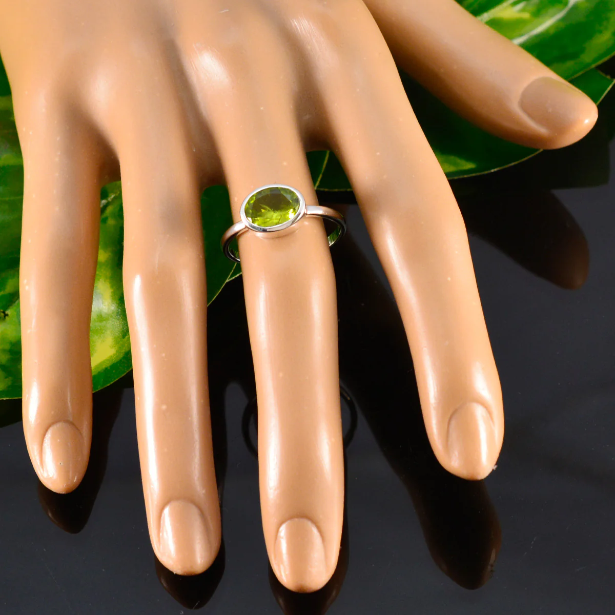 Peridot Solitaire Turkish 925 Silvers Green Gemstones Dainty Abstract Ring Jewellery - Image 5
