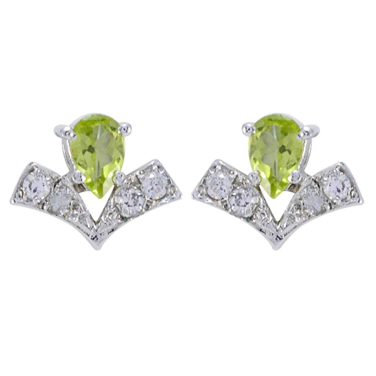 Peridot Spanish Constanza multiple Stud Green Silver Earring