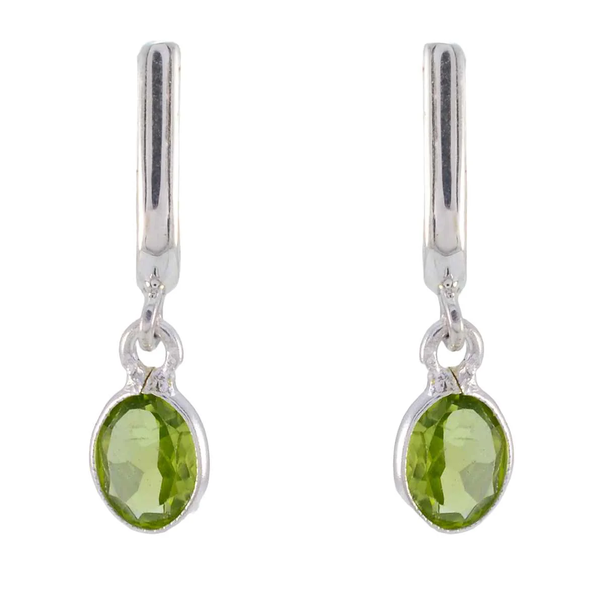 Peridot Spanish Lea Solitaire Stud Green Sterling Silver Earring
