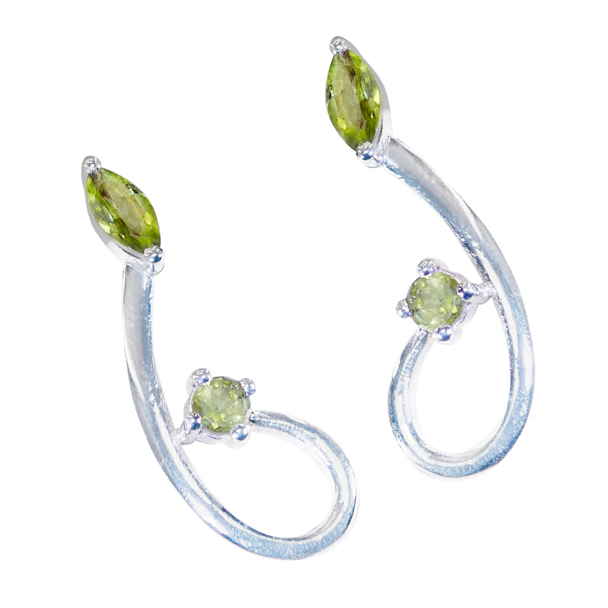 Peridot Spanish Natalie multiple Stud Green Sterling Silver Earring - Image 2