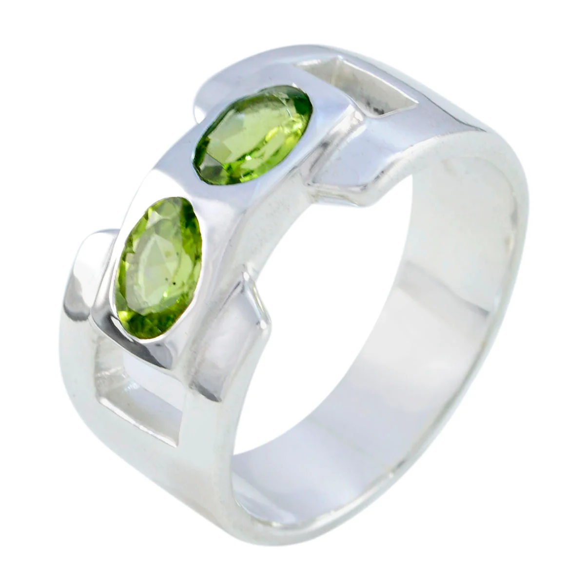 Peridot Toi et Moi Moroccan Sterling Silver Green Gemstone Essential Modern Ring Jewelry - Image 2