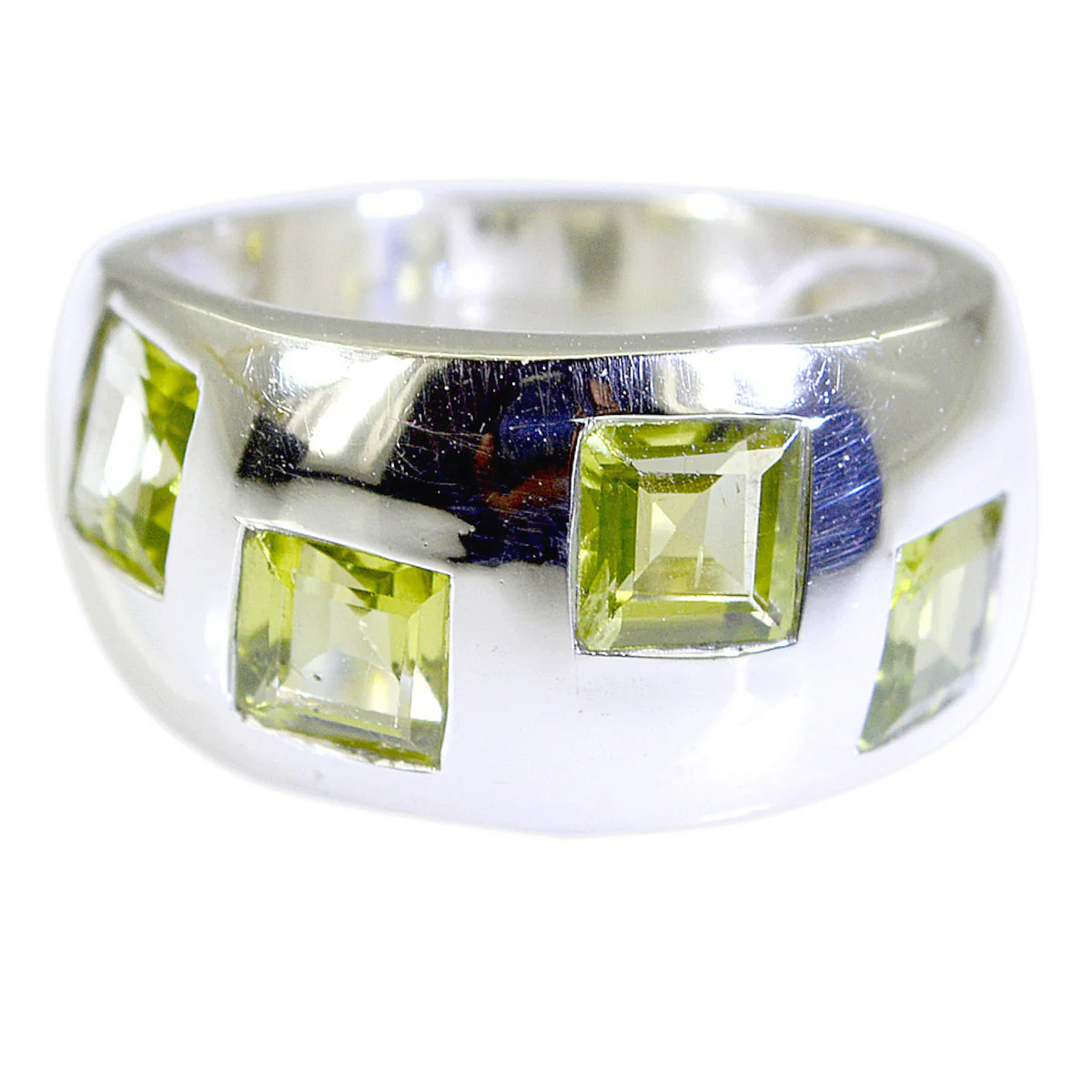 Peridot Trilogy Moroccan Silver Green Gems Eye-catching Modern Ring Jewelry - Image 3
