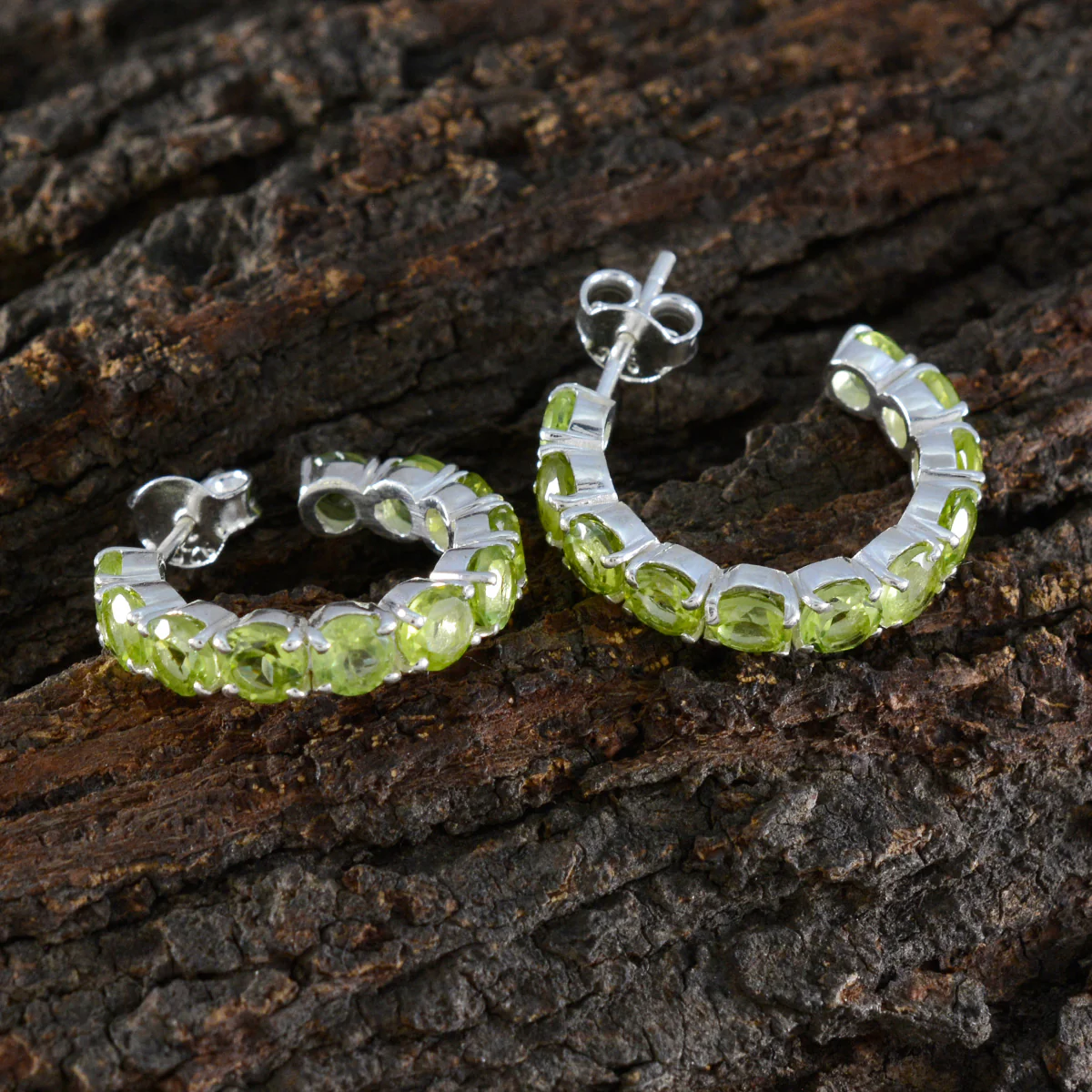 Peridot Turkish Isla multiple Stud Green Sterling Silver Earring - Image 3