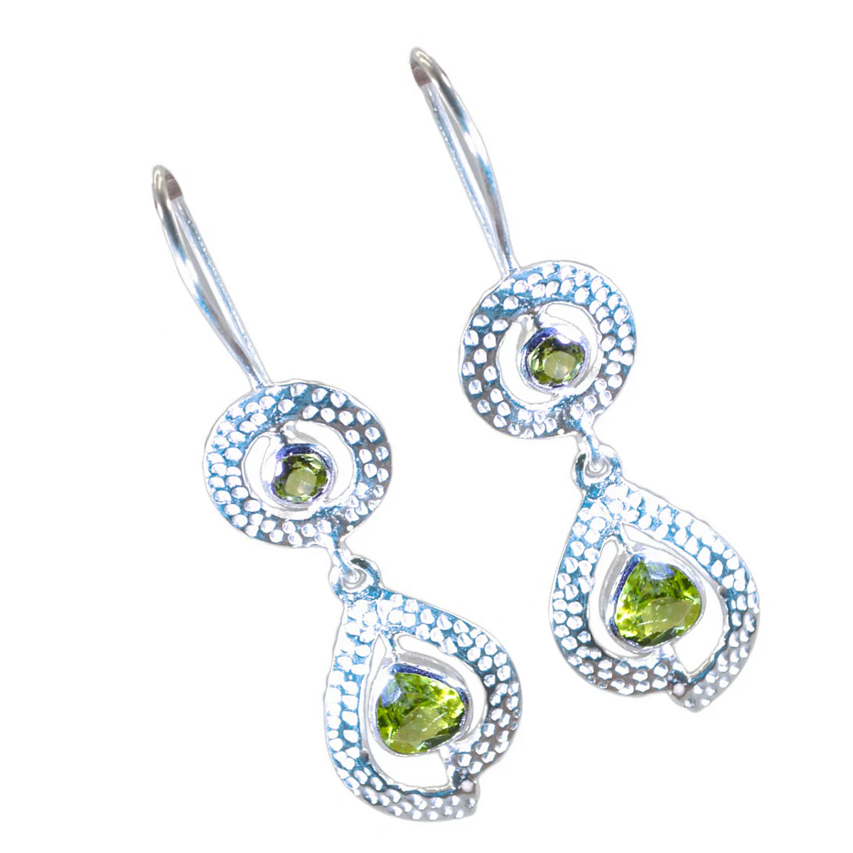Peridot Turkish Marie multiple Dangle Green 925 Silver Earring - Image 2
