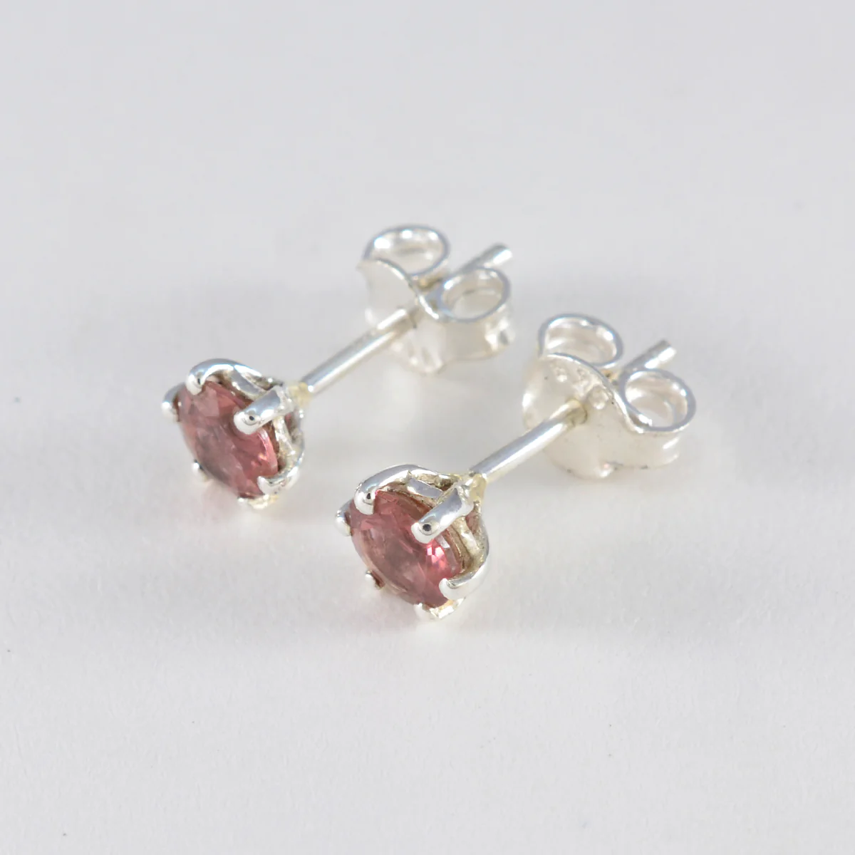 Pink CZ American Fernaanda multiple Stud Pink Silver Earring - Image 2