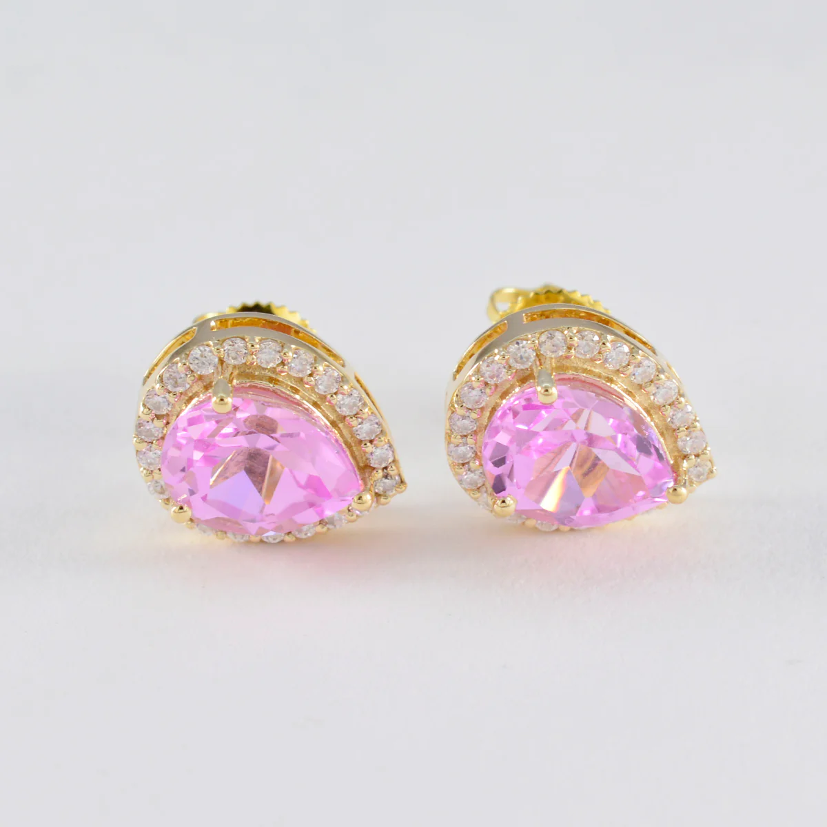 Pink CZ American Micaela multiple Stud Pink Sterling Silver Earring - Image 3