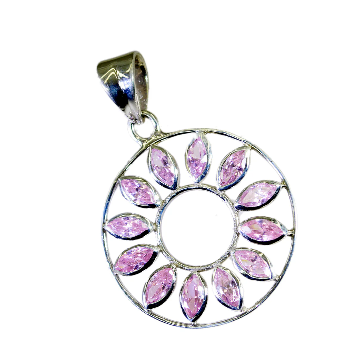Pink CZ Featherlight Moroccan Silver multiple Bianca Signet Pink Pendant Jewelry