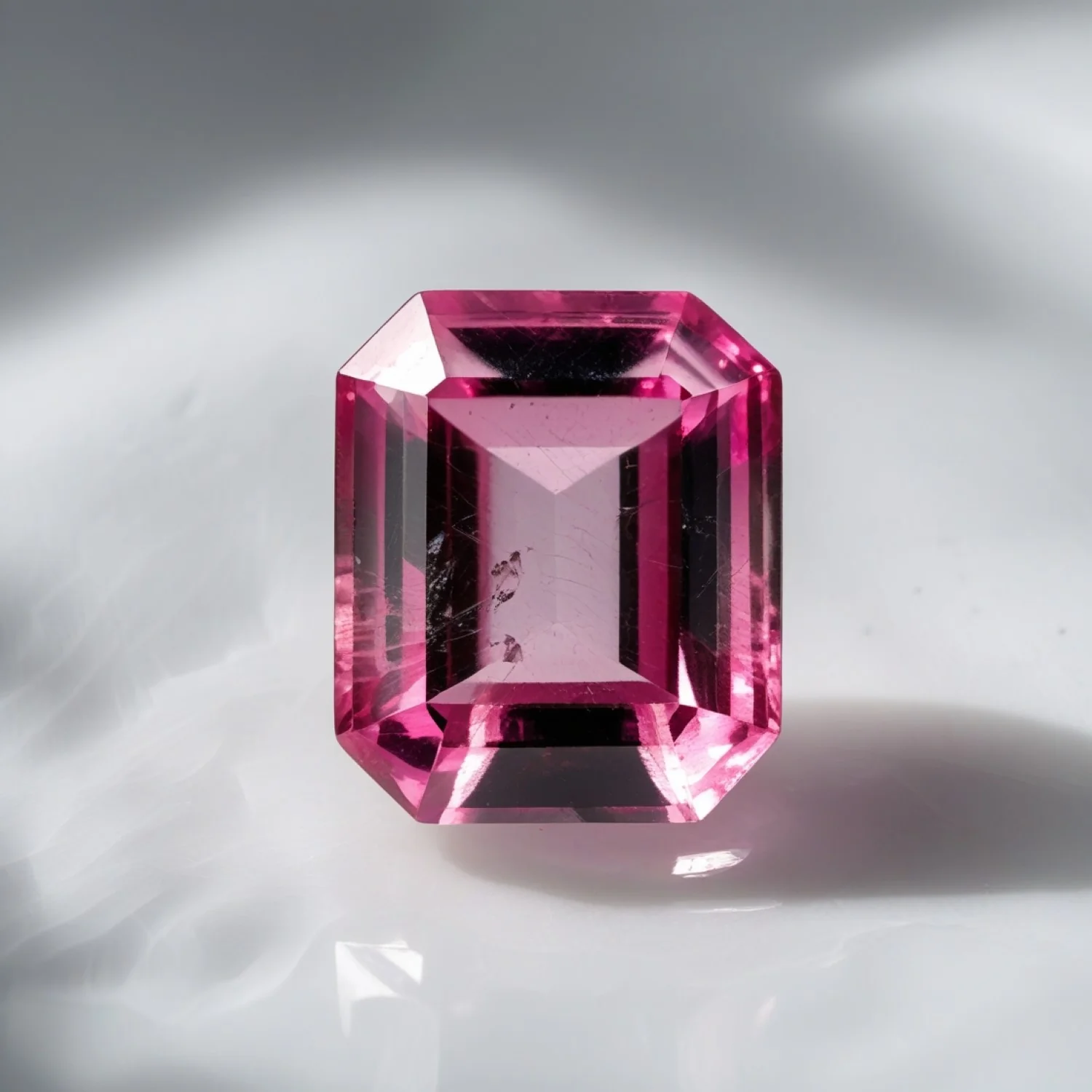 Pink Tourmaline 1PC Chunky 12x16 MM Emerald Faceted Pink Fine Semi Precious Loose Gemstone - Image 2