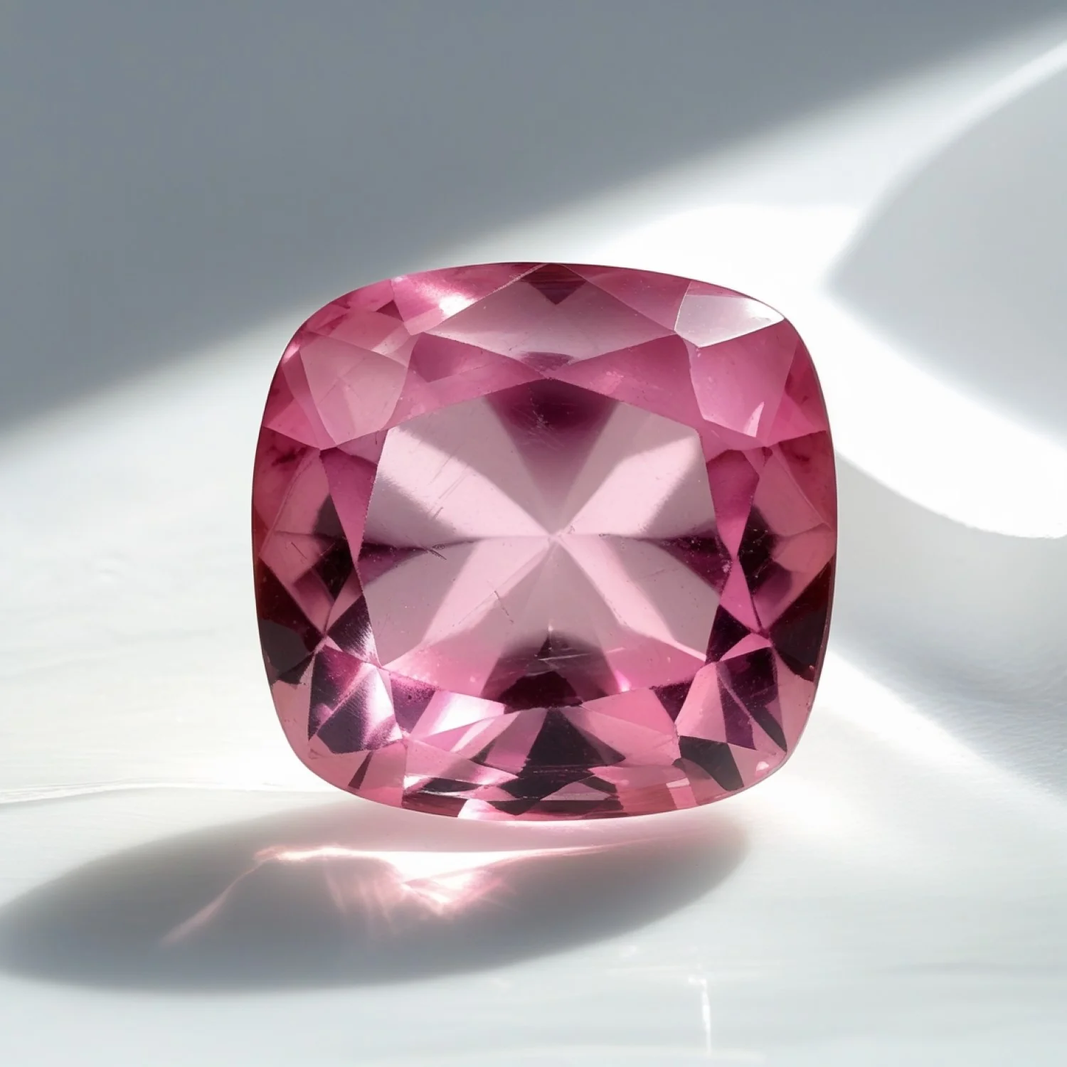 Pink Tourmaline 1PC Chunky 14x14 MM Cushion Faceted Pink Genuine Semi Precious Loose Gemstones