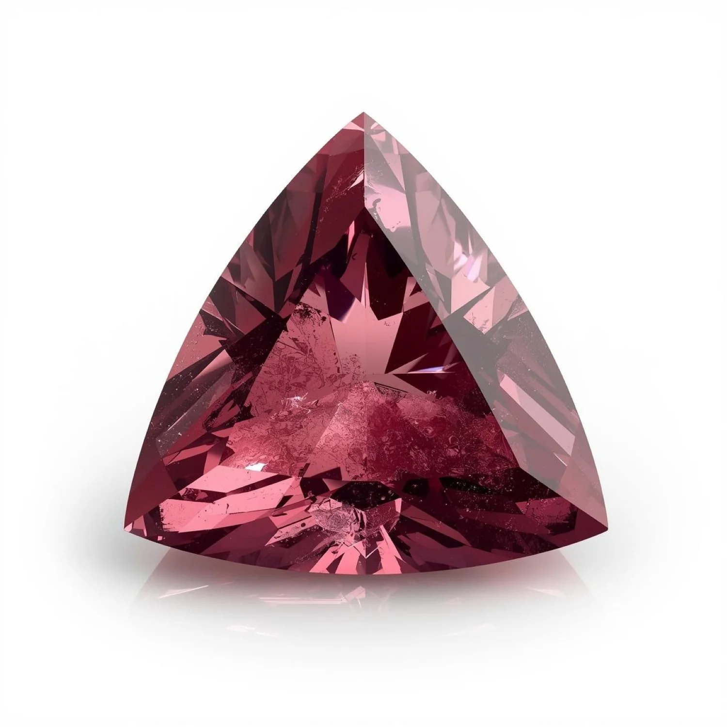 Pink Tourmaline 1PC Chunky 15x15 MM Triangle Faceted Pink Superior Semi Precious Gems - Image 2