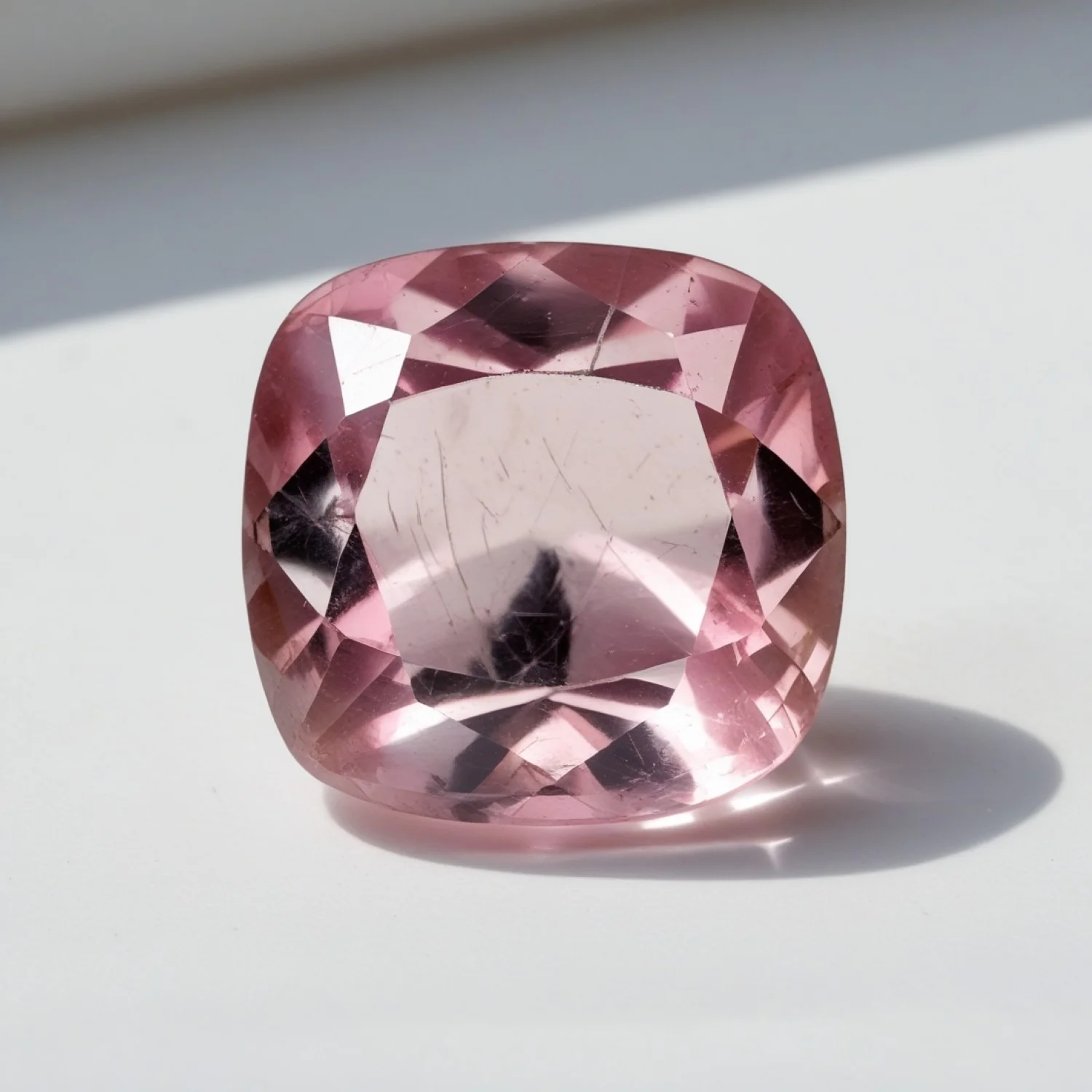 Pink Tourmaline 1PC Large 11x11 MM Cushion Faceted Pink Fine Semi Precious Gems - Image 2