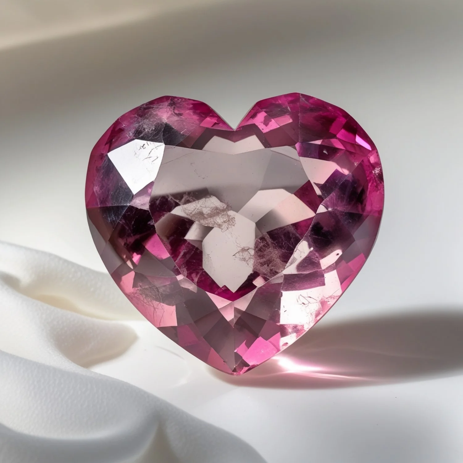 Pink Tourmaline 1PC Large 11x11 MM Heart Faceted Pink Fine Semi Precious Gems - Image 2