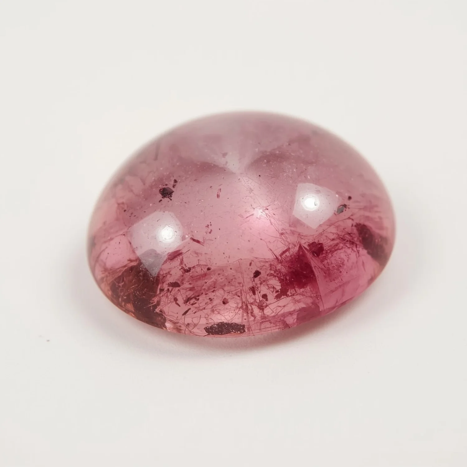 Pink Tourmaline 1PC Large 11x11 MM Round Cabochon Pink Sparkling semi Precious Semi Precious Gemstone - Image 2