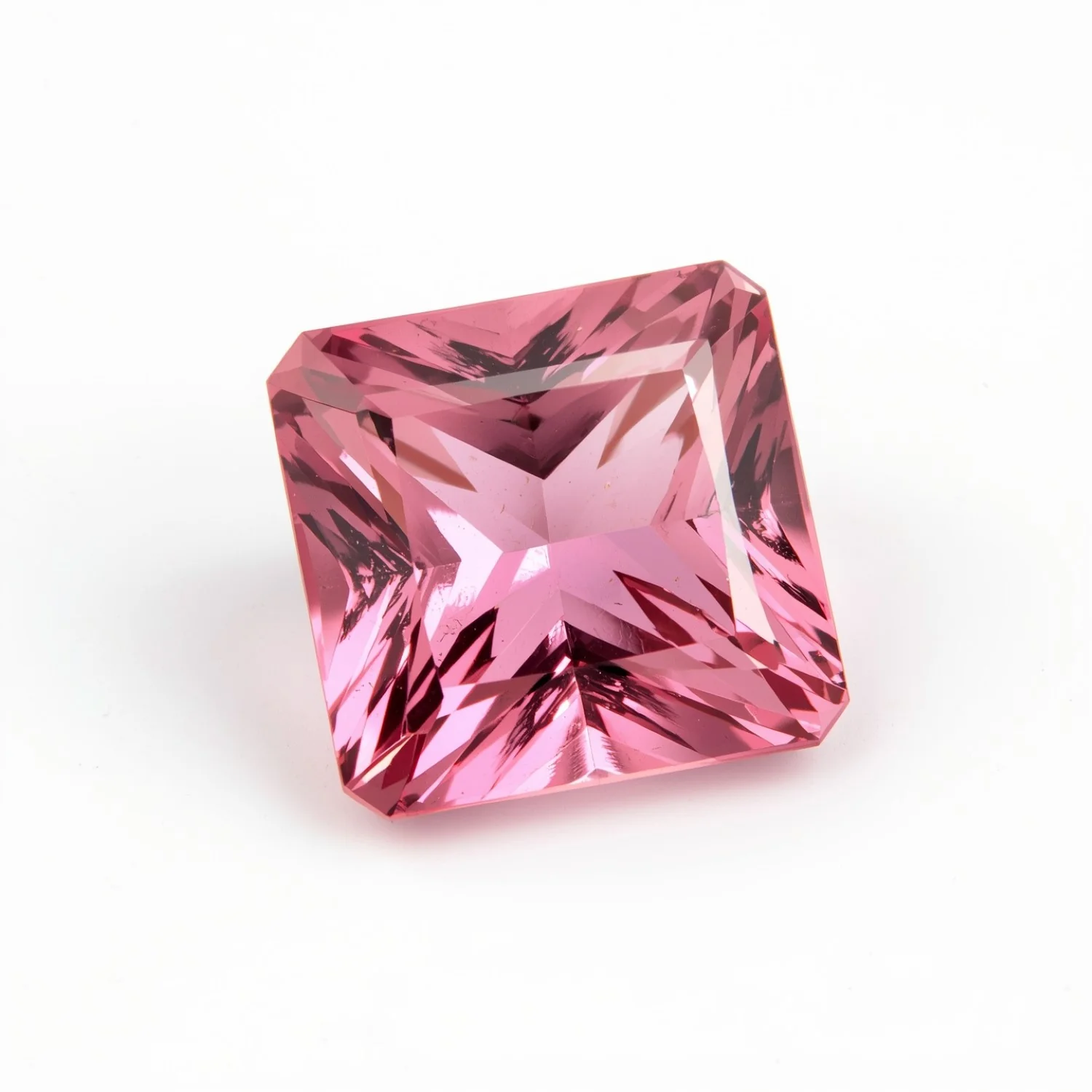 Pink Tourmaline 1PC Large 11x11 MM Square Faceted Pink Fine Semi Precious Gems - Image 2