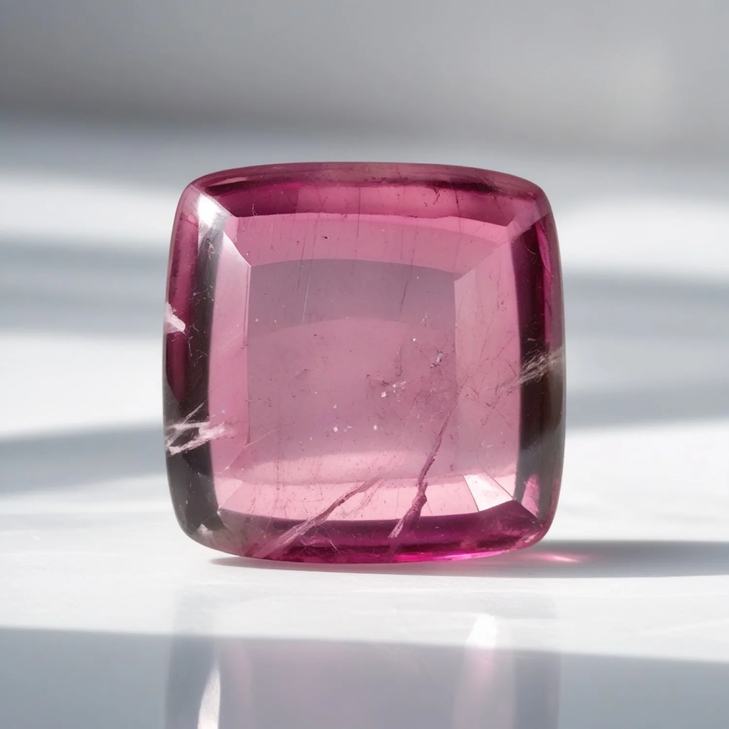 Pink Tourmaline 1PC Medium 9x9 MM Cushion Cabochon Pink Lustrous semi Precious Loose Gemstone - Image 2